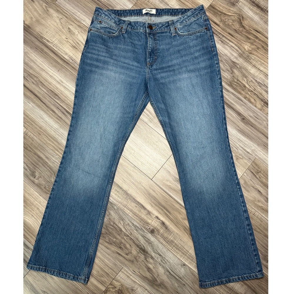 Wrangler Retro Womens Mae Mid Rise Bootcut Jeans Blue Size 33 x 32